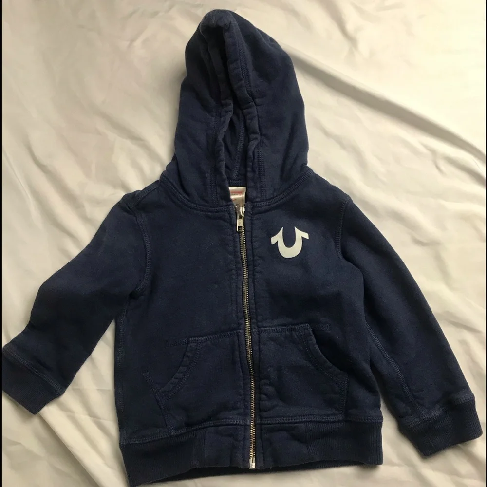 LUCKY BRAND Blue Zippered Hoodie Sweater 12-18M